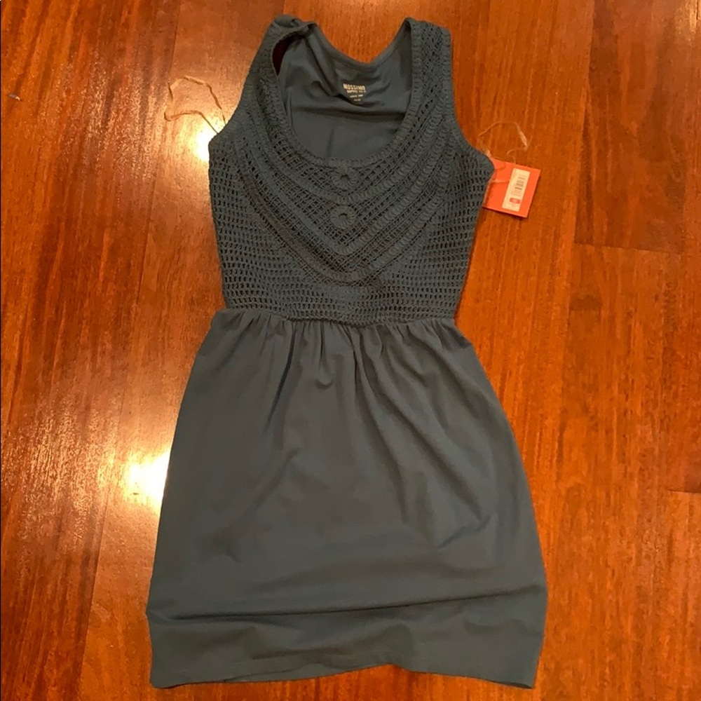 Mossimo Blue flowy dress with crochet top
